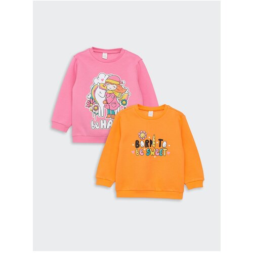 LC Waikiki Crew Neck Long Sleeve Printed Sweatshirt for Baby Girl 2-pack. Slike