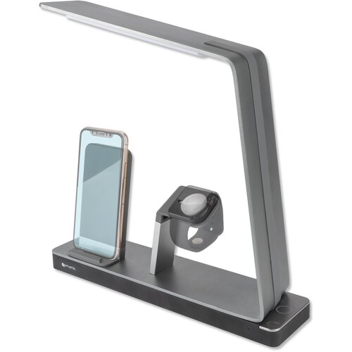 4SMARTS polnilna postaja TwinDock za iPhone telefone in iWatch ure s svetilko - siva Slike