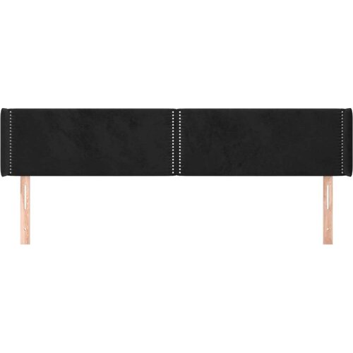  Uzglavlje s u&amp;scaron;ima crni 183x16x78/88 cm bar&amp;scaron;unasti Slike