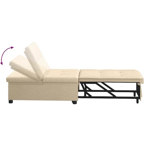  Krevet-sofa na razvlačenje Krema 194 x 50 x 82 cm tkanina Slike