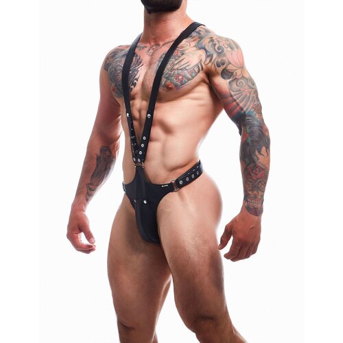 Cut4Men BL4CK07 Dungeon Full Body Harness Black Cene