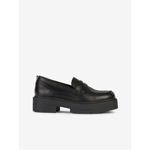 Geox Black Women&amp;#039;s Leather Moccasins on the Spherica Platform - Women Slike