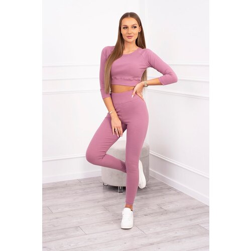 Kesi Ribbed set dark pink Slike
