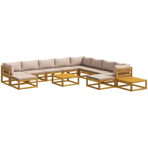  Set sofe 12 kom. Prirodna Čvrsto drvo akacije Cijene