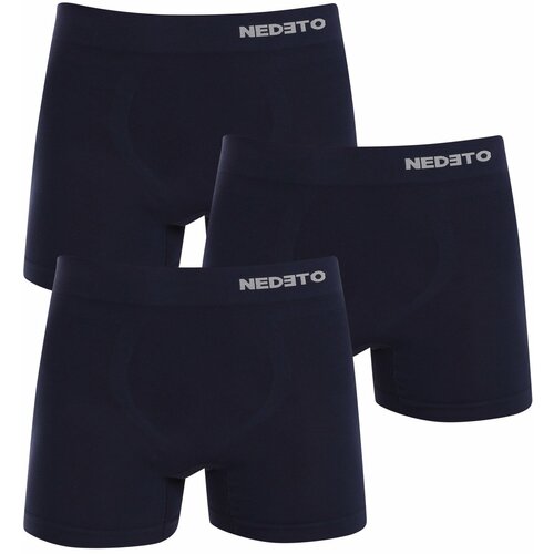 Nedeto 3PACK Men's Boxer Shorts Seamless Bamboo Blue Cene