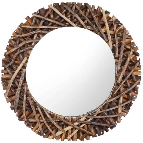  Zidno ogledalo od tikovine 60 cm okruglo Slike