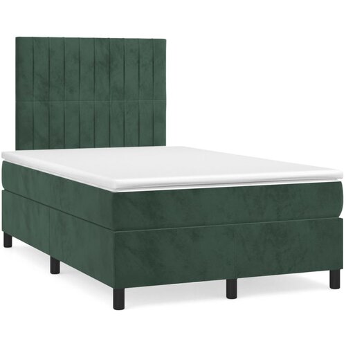  The Living Store Box spring postelja z vzmetnico LED tem. zelena 120x200cm žamet - Box Spring Postelja, (21491200) Slike