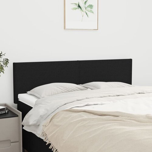  Uzglavlja 2 kom crna 72 x 5 x 78/88 cm od tkanine Slike
