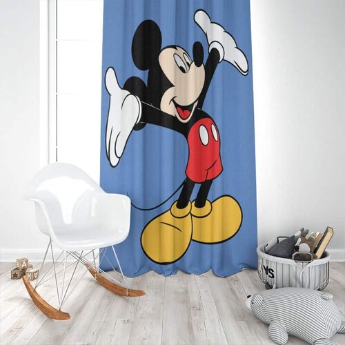 Dečiji draper mickey plavi (jedno krilo) - 140x250cm, D-050 Slike