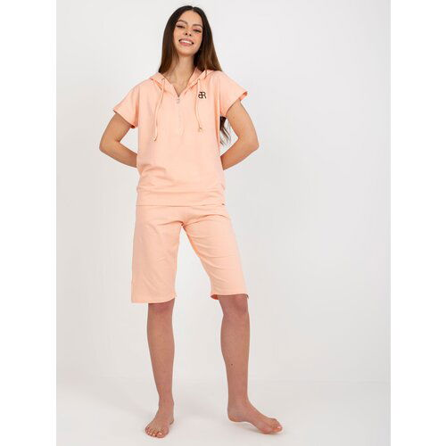 Fashion Hunters Peach Women's Cotton Pajamas with Shorts Slike
