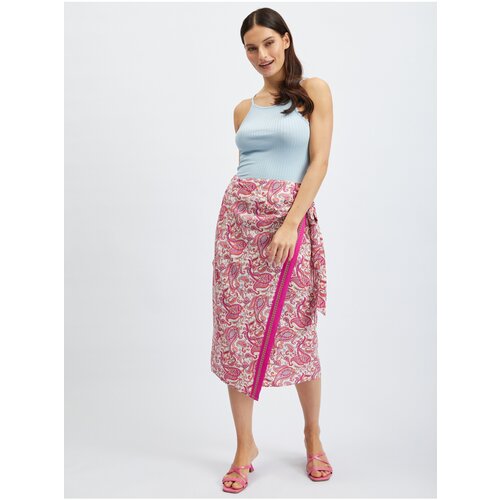 Orsay Pink Patterned Skirt - Women Cene