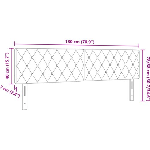  LED uzglavlje s kristalnim dugmadima Utuftano Crno 90 cm Bar&amp;scaron;un Slike