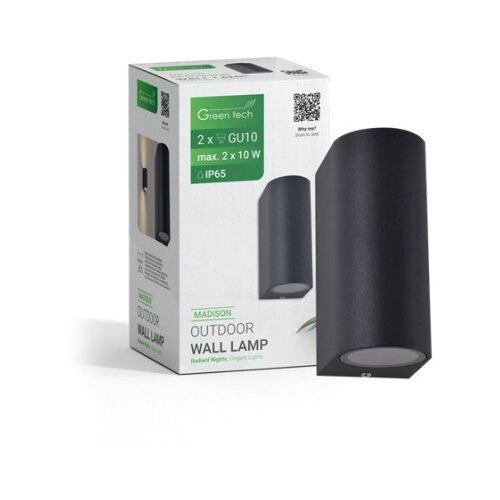Greentech gu10 x 2 ip65 zidna svetiljka spoljna ( Madison ) Slike