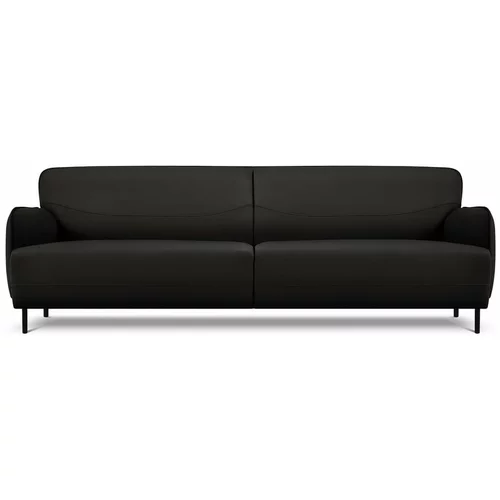 Windsor & Co Sofas Črna usnjena sedežna garnitura Neso, 235 x 90 cm