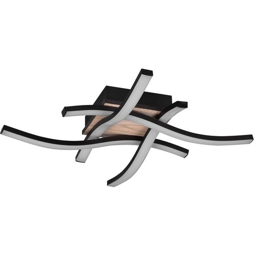Tri O Crna/smeđa LED stropna svjetiljka 46x46 cm Route &amp;ndash; Slike