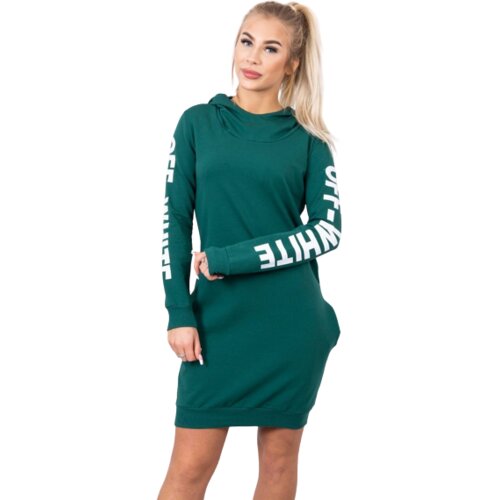 Kesi Women&amp;#039;s sweatshirt dress Off White - dark green Slike