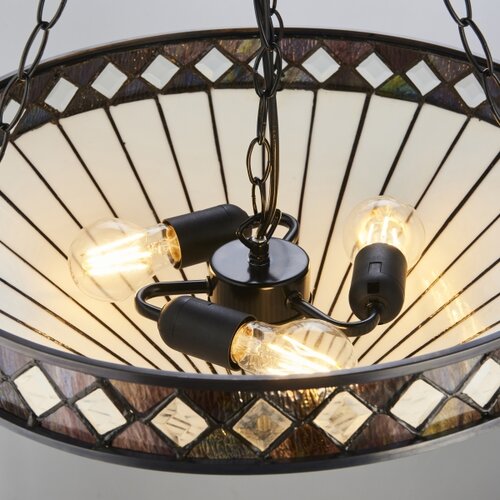 Endon 111871 - Luster na lancu Tiffany FARGO 3xE27/10W/230V prečnik 50 cm Slike