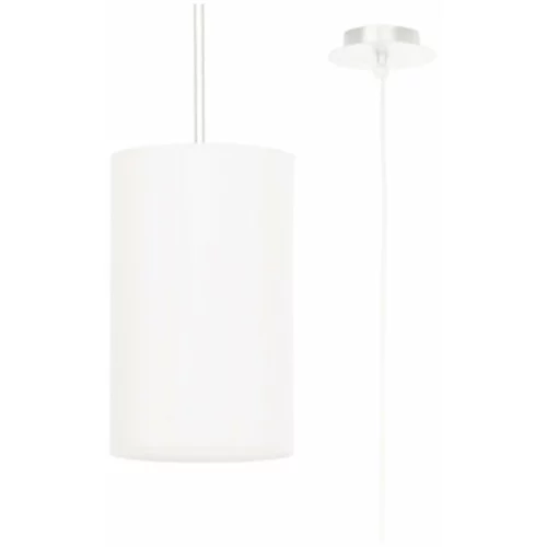 Nice Lamps Bela viseča svetilka s tekstilnim senčnikom ø 15 cm Volta –
