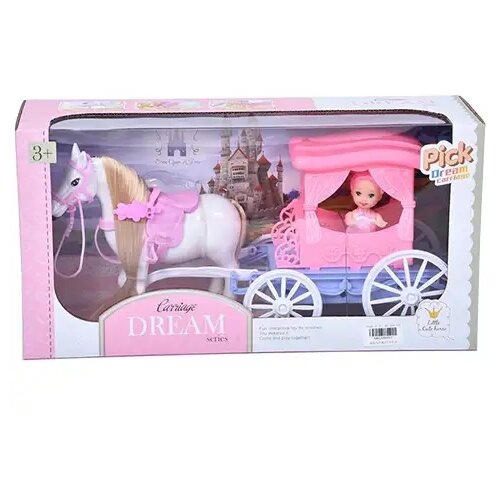 Magic Toys Kočija iz snova set sa ​​konjem i bebom od 7,5cm u ružičastoj boji Cijene