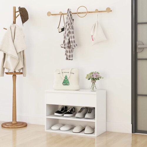 vidaXL Klupa za cipele bijela 60 x 30 x 45 cm od iverice Cijene