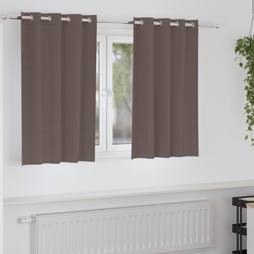 vidaXL Zavese z zavesami 2 pcs Temno rjava 140 x 140 cm Poliester Cene