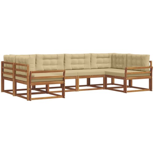  Set vanjskih sofa 6 kom. Prirodna i bež Smeđa 325 x 170,5 x 73 cm Slike