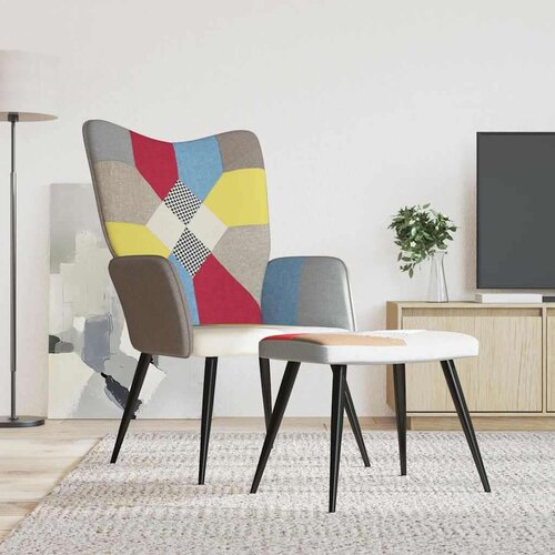 vidaXL stolica za opuštanje s osloncem za noge patchwork od tkanine Cene