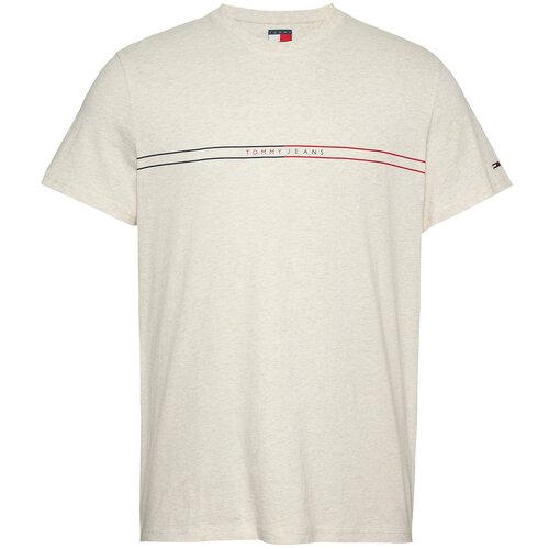 Tommy Jeans Majica svetlo bež / rdeča / črna Slike