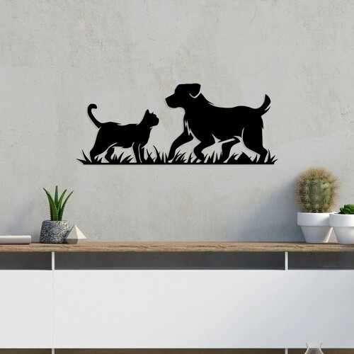Wallity Zidna dekoracija Best Friends, 27x70cm, Crna Cene