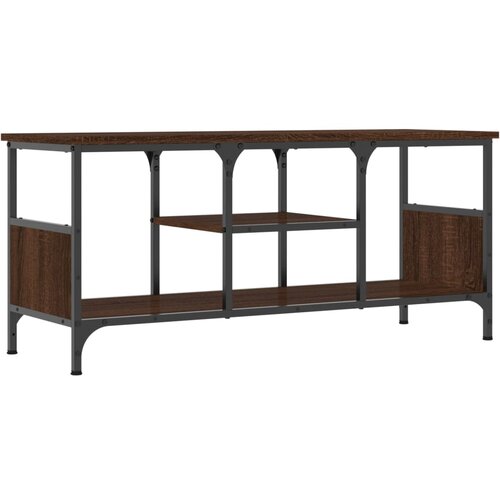 Maison Chic TV omarica - TV stojalo - Televizijska omarica rjavi hrast 100x35x45 cm inženirski les in železo, (21700891) Slike