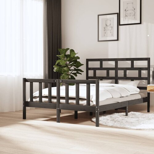  Posteljni okvir siv iz borovine 150x200 cm 5FT Slike
