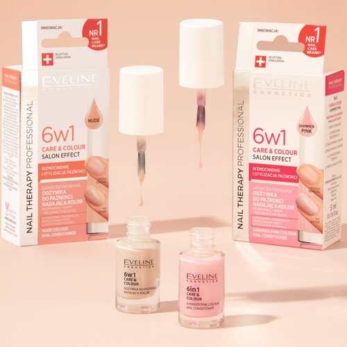 Eveline Cosmetics Nail Therapy Care & Colour balzam za nohte 6 v 1 odtenek Rose 5 ml Cene