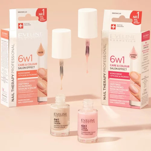 Eveline Cosmetics Nail Therapy Care & Colour balzam za nohte 6 v 1 odtenek Rose 5 ml