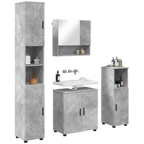  Set namje&amp;scaron;taja za kupaonicu Zidne s vratima 4 pcs Betonski sivi Slike