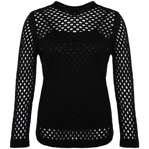 Trendyol Curve Plus Size Sweater - Black - Relaxed fit