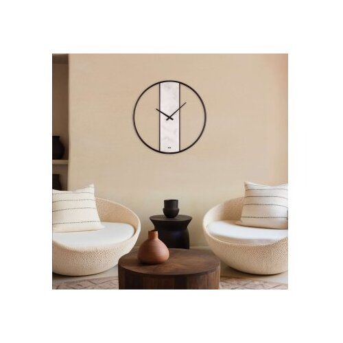 WALLXPERT dekorativni metalni zidni sat demre white marble Slike