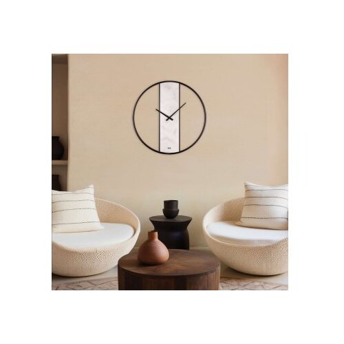 WALLXPERT Zidni sat Demre, 62x62 cm, Bijelo-crni Cijene