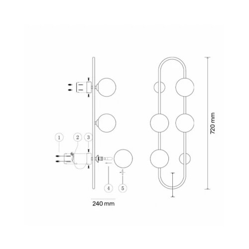 Vesta 579 ZIDNA LAMPA 4*G9 CRNA Cene