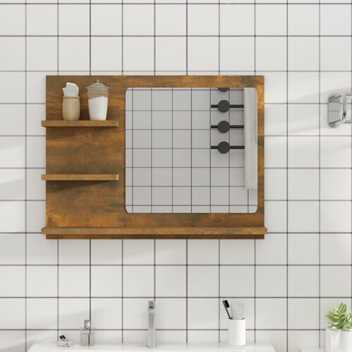 VidaXL Kupaonsko ogledalo boja dimljenog hrasta 60x10,5x45 cm drveno Slike