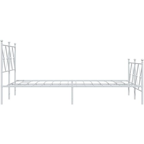  Metalni okvir kreveta uzglavlje i podnožje bijeli 120x190 cm Slike