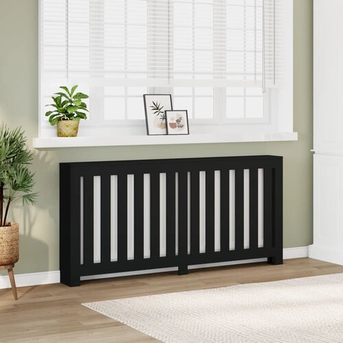 vidaXL Pokrov za radijator crni 175x20x82 cm konstruirano drvo Cijene