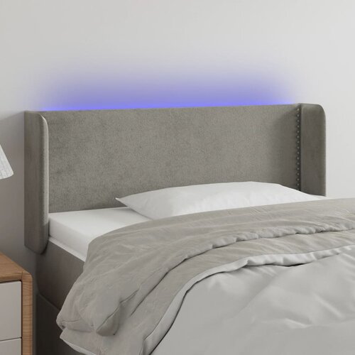  LED uzglavlje svjetlosivo 93x16x78/88 cm baršunasto Cene