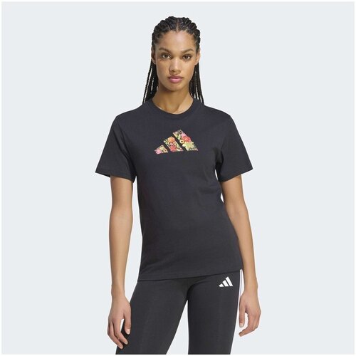 Adidas Majice s kratkimi rokavi Floral Črna Slike