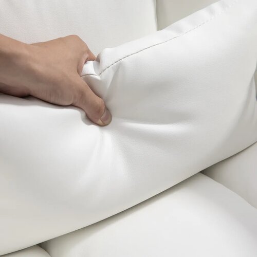  Ergonomska uredska stolica podesiva visina 48-56 cm naslon za leđa oslonac za noge bijela Slike