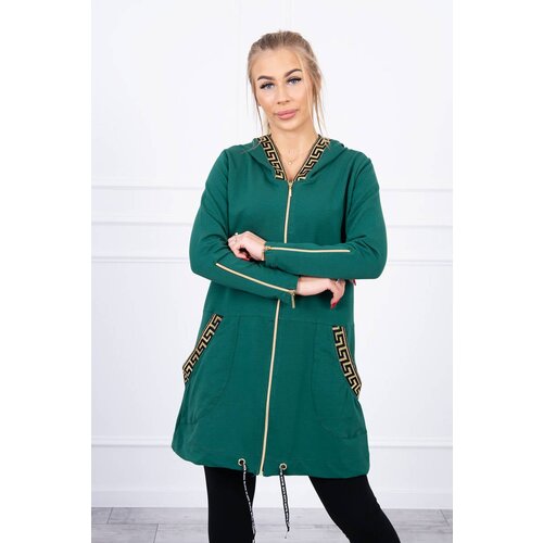 Kesi Sweatshirt with decorative belt green Slike