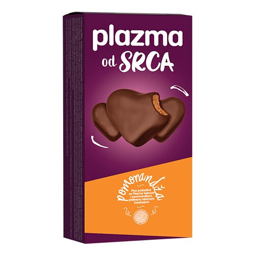 PLAZMA keks preliven mlečnom čokoladom sa narandžom Od Srca, 100g Cene