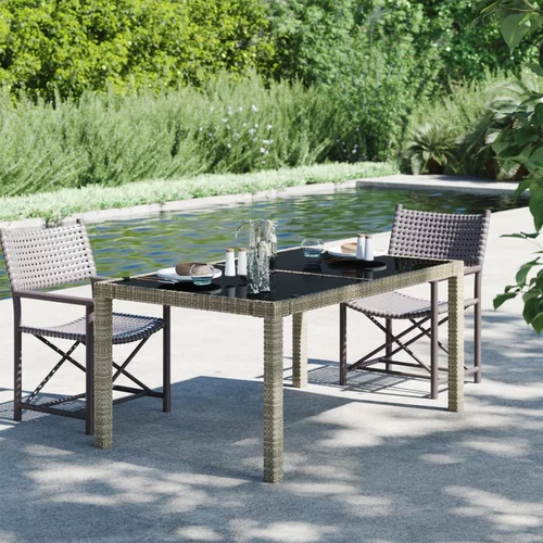  Vrtni stol 150x90x75 cm od kaljenog stakla i poliratana sivi