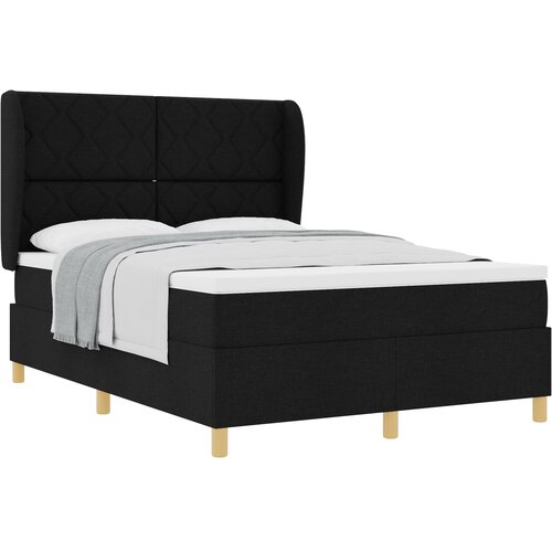 VidaXL Podna opruga s madracem Tamno siva 90x190 cm Crna 140 x 190 cm Slike