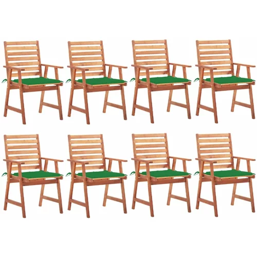 vrtne blagovaonske stolice s jastucima 8 kom od bagremovog drva