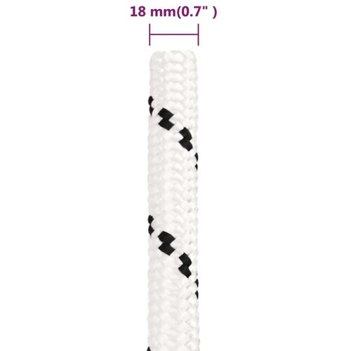 VidaXL Pleteni brodski konop bijeli 18 mm x 25 m poliesterski Slike